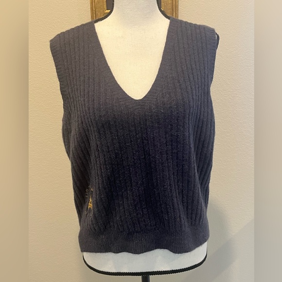 Navy Knit Sweater Vest - Picture 1 of 8